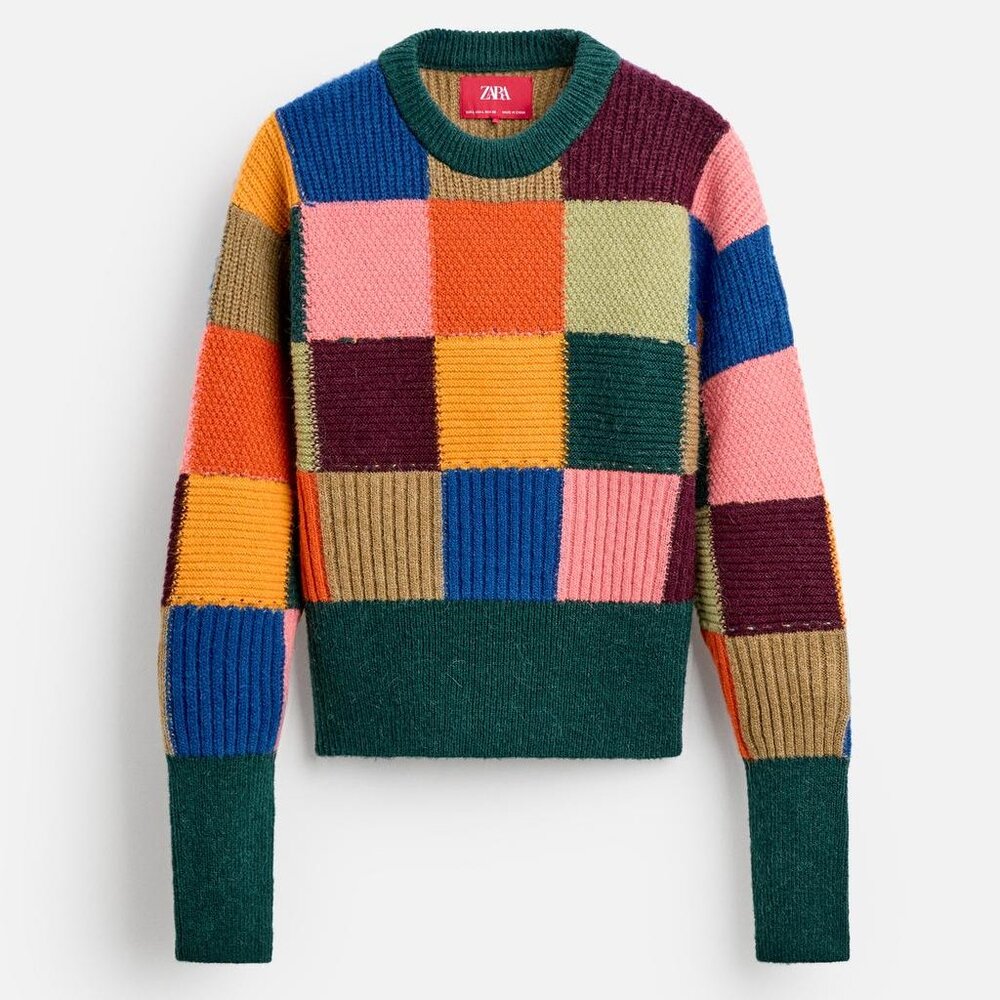 NWT / Sz L / Unisex COLOR BLOCK SWEATER / ZARA X HARRY LAMBERT